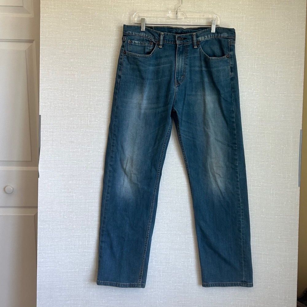 Levis 505 Jeans W36 L32 Mens Mid Blue Regular Straight Fit Denim